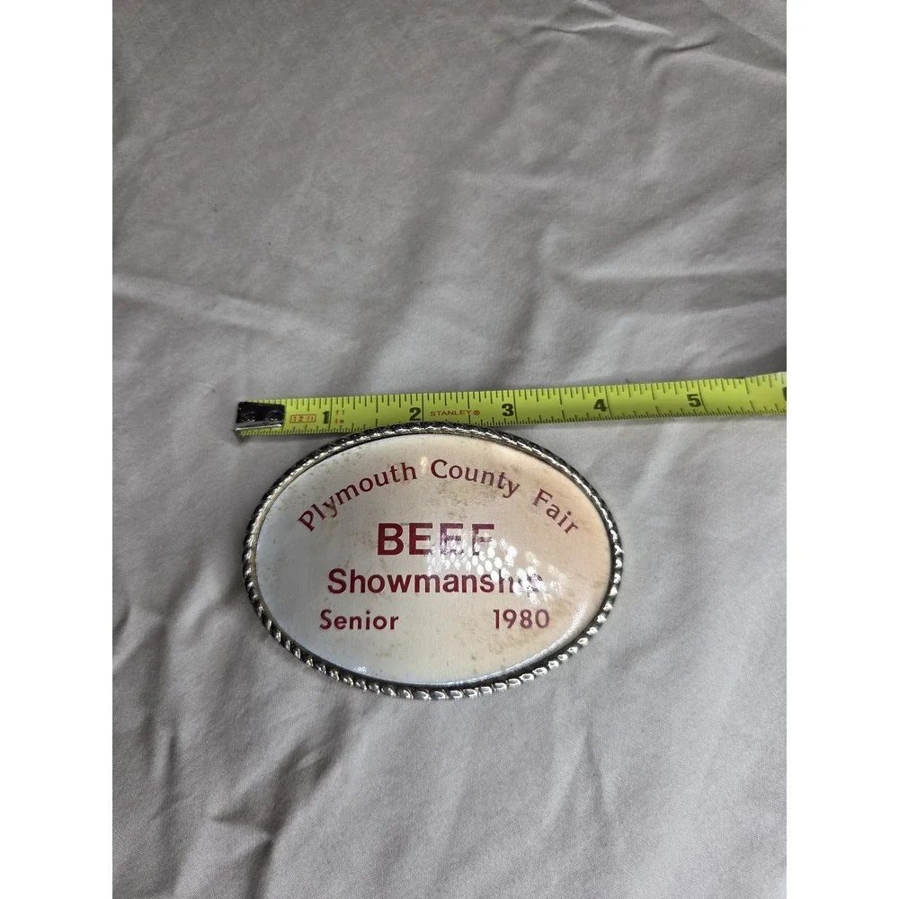 County Fair BEEF Showmanship Award Belt Buckle - Oval Vintage